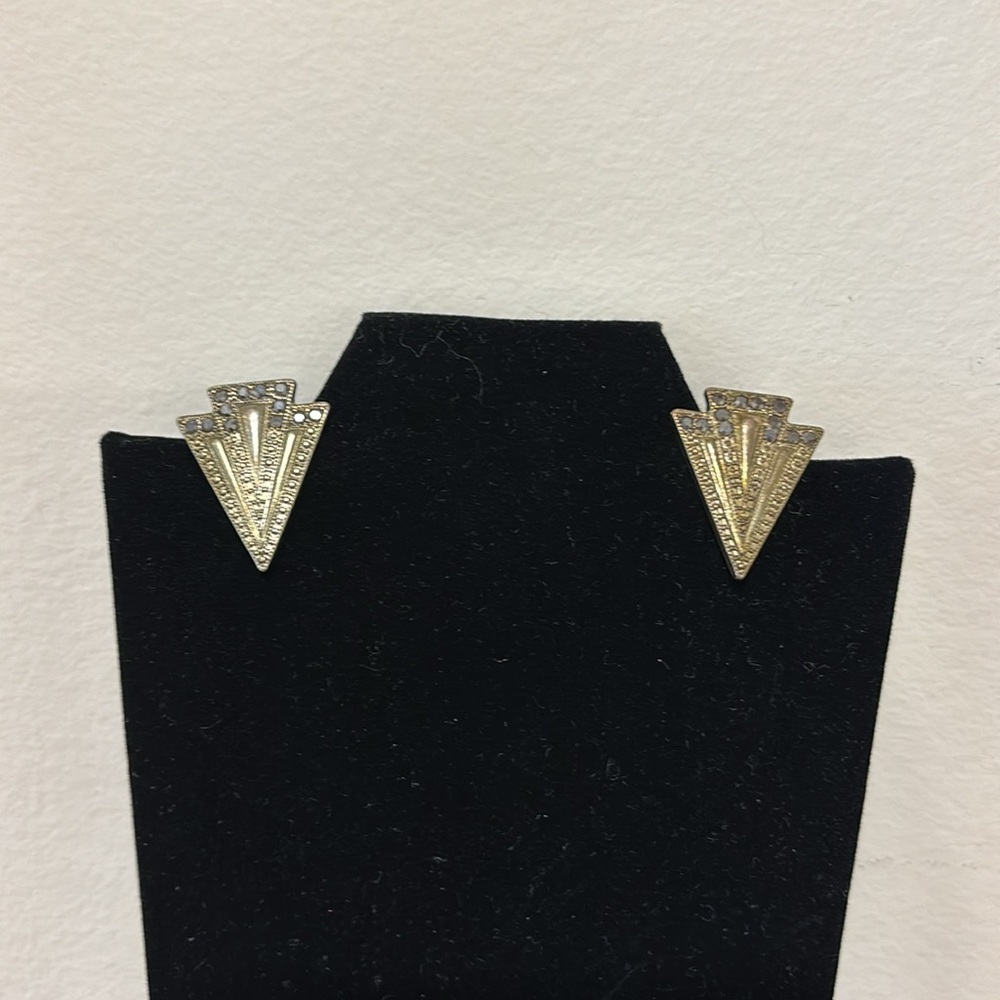 Bronze triangle earrings